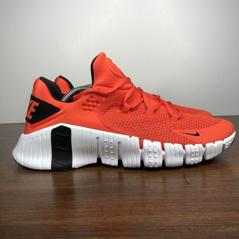 Nike Free Metcon 4 Orange White Gym Crossfit Lifting Training Shoes Mens 10